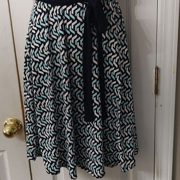 Monteau  mint green navy white summer party graduation dress Sz XL - Picture 2 of 6